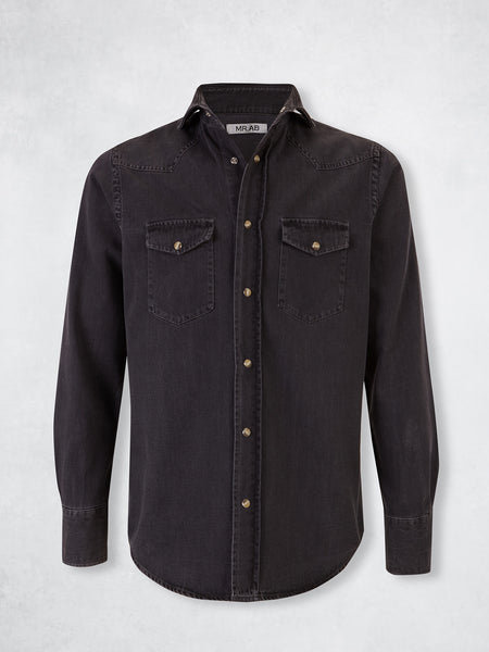 SNAP DENIM SHIRT GREY