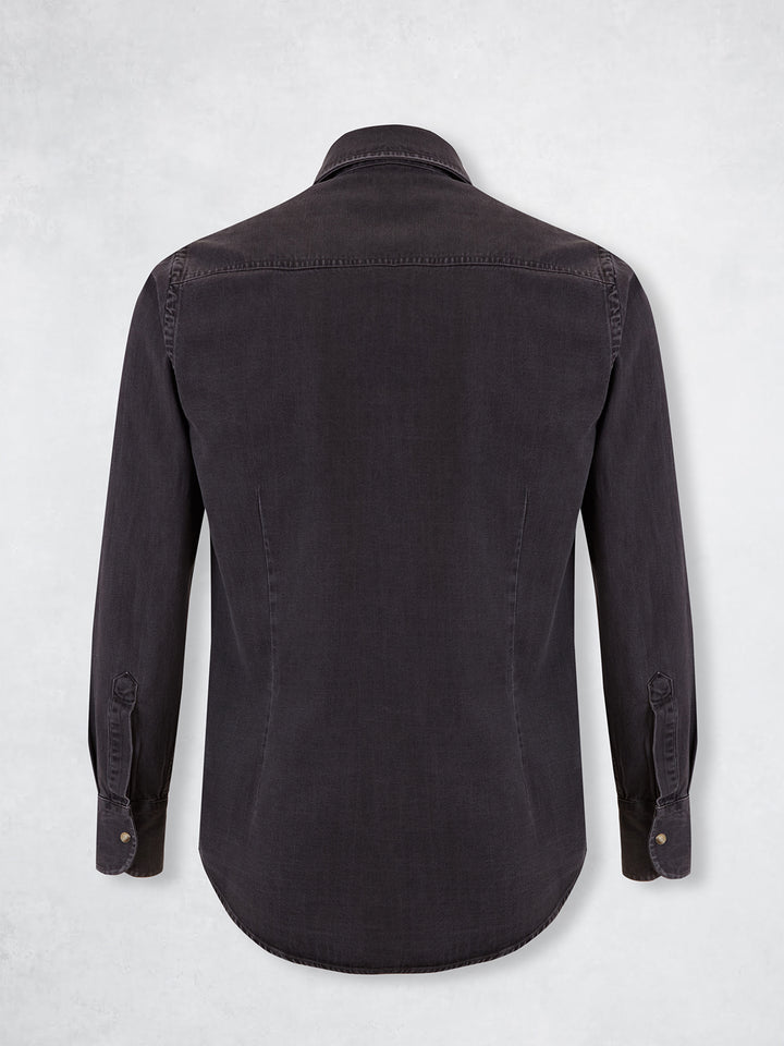 SNAP DENIM SHIRT GREY