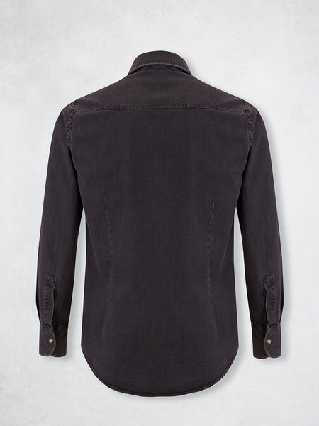 SNAP DENIM SHIRT GREY