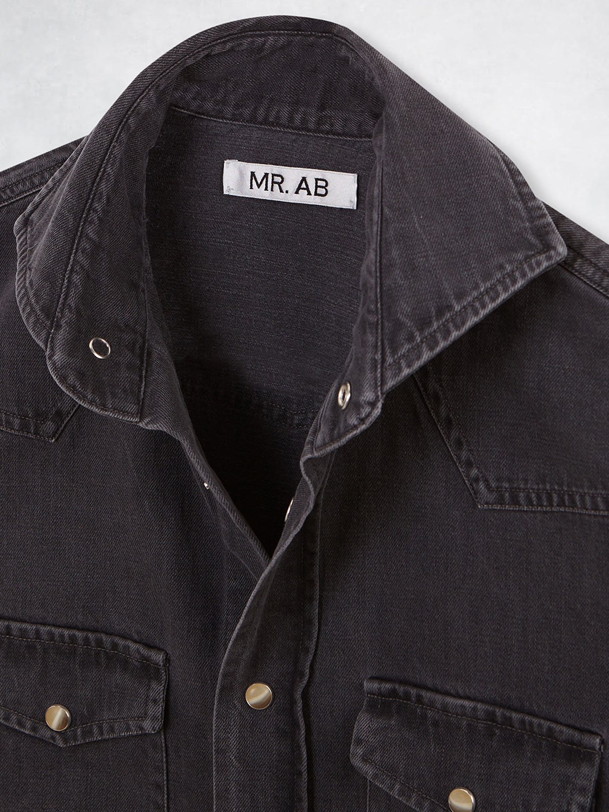 SNAP DENIM SHIRT GREY