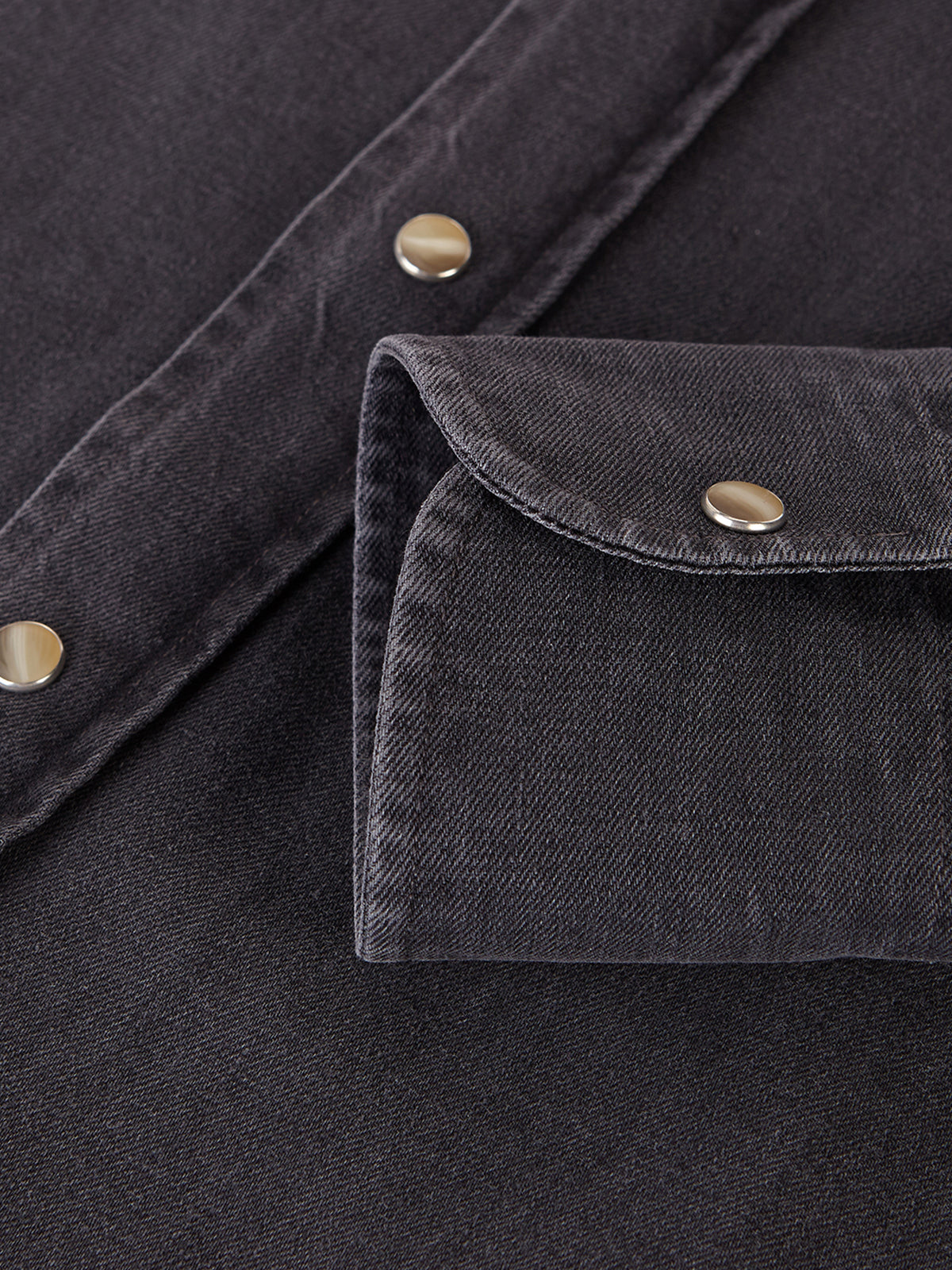 SNAP DENIM SHIRT GREY