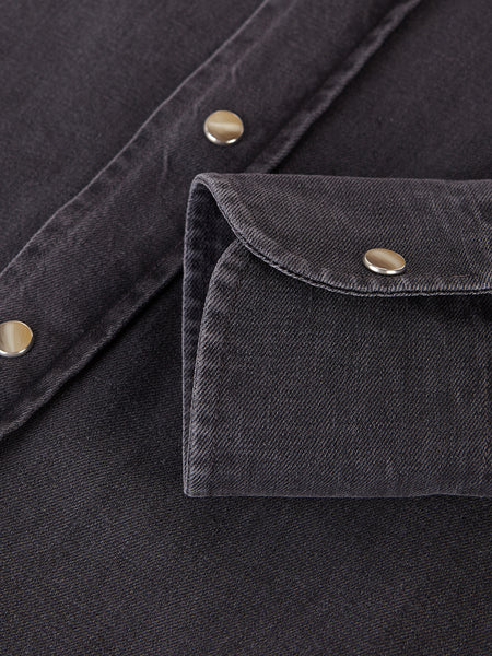 SNAP DENIM SHIRT GREY