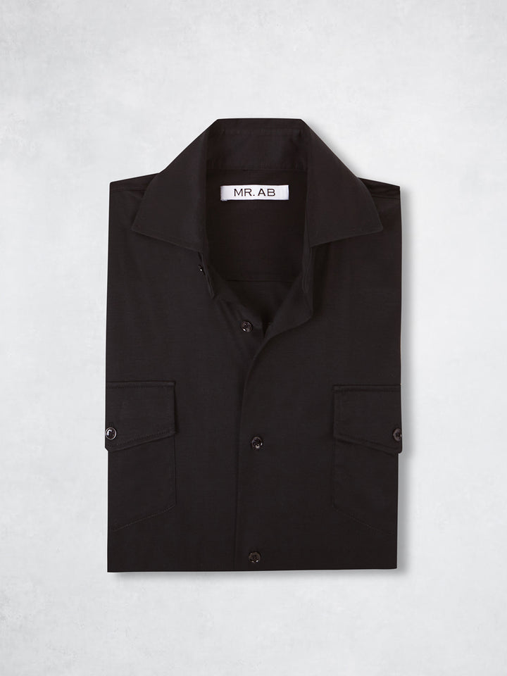 SILK POCKET SHIRT BLACK