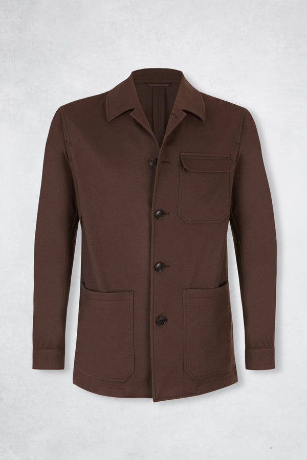 CASHMERE POCKET JACKET BROWN