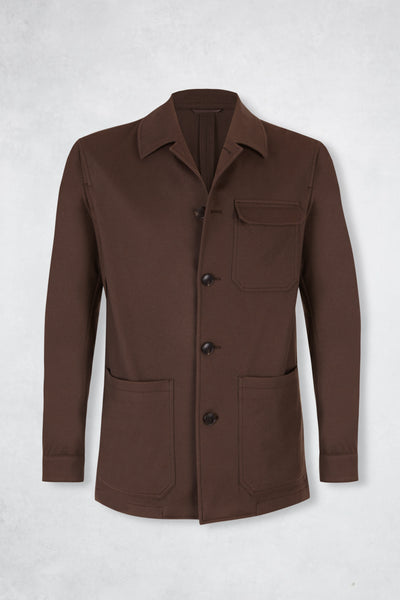 CASHMERE POCKET JACKET BROWN