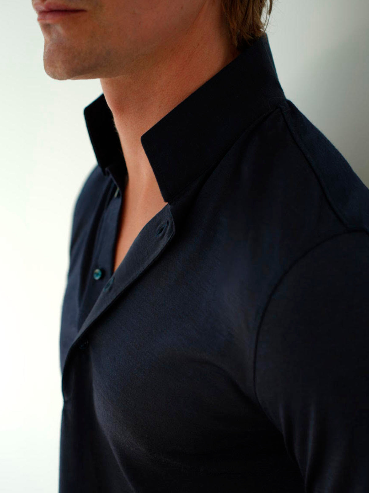 EXTRAFINE MERINO POLO MAO NAVY