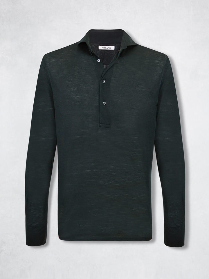 EXTRAFINE MERINO POLO GREEN