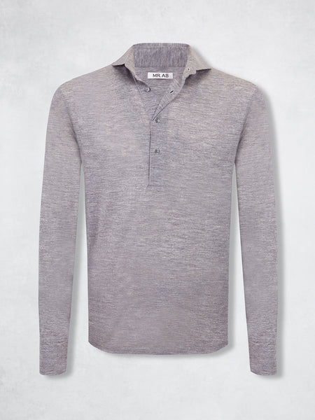 EXTRAFINE MERINO POLO GREY