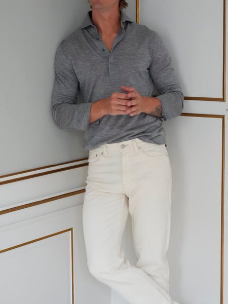 EXTRAFINE MERINO POLO GREY