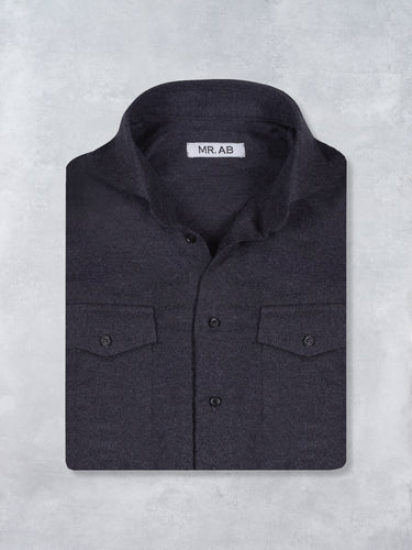 FLANNEL POCKET SHIRT DARK GREY