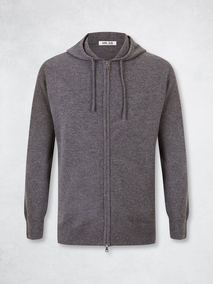 CASHMERE HOODIE LIGHT GREY