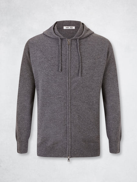 CASHMERE HOODIE LIGHT GREY