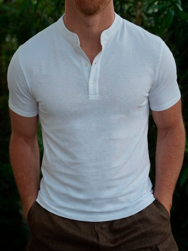 VINTAGE HENLEY TEE WHITE