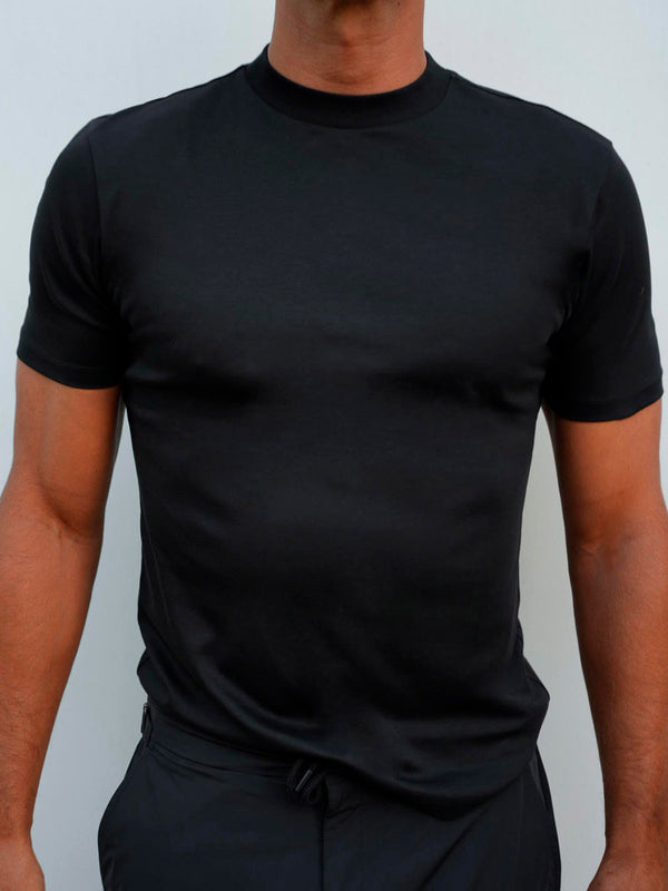 HIGH NECK TEE BLACK