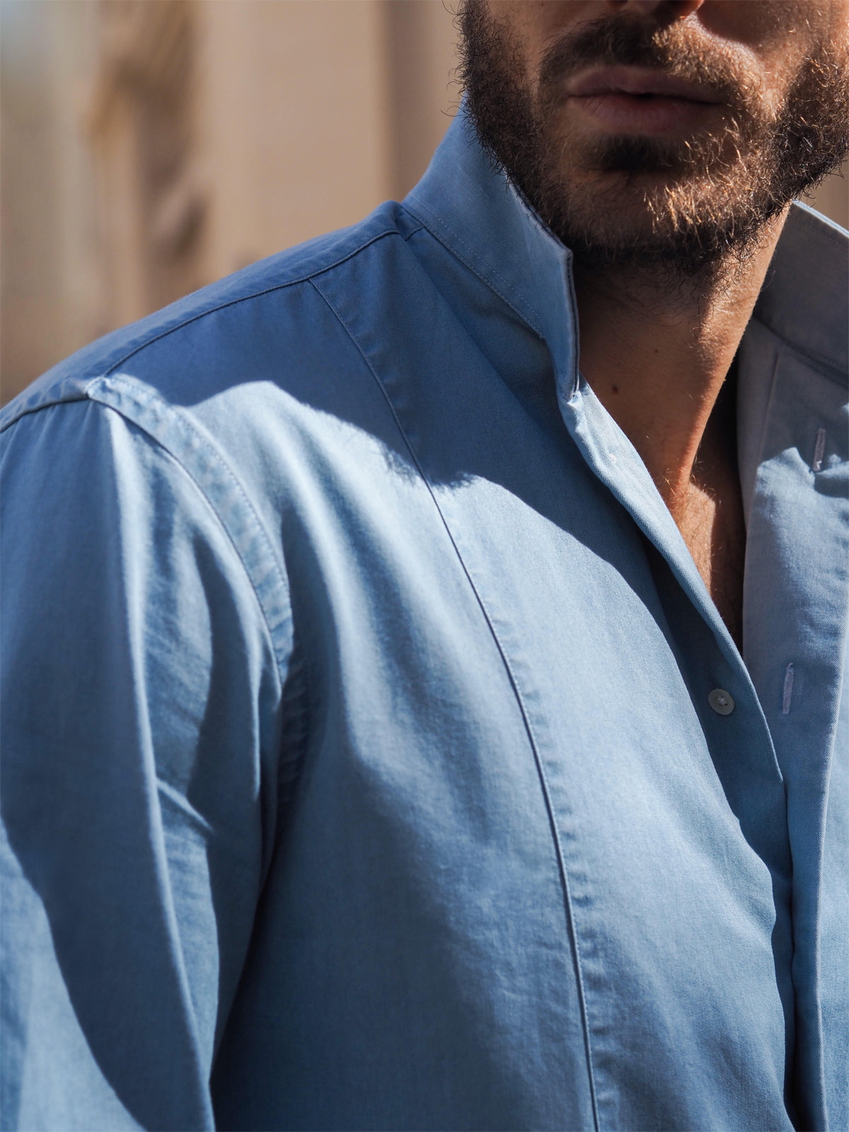 MAO DENIM SHIRT BLUE