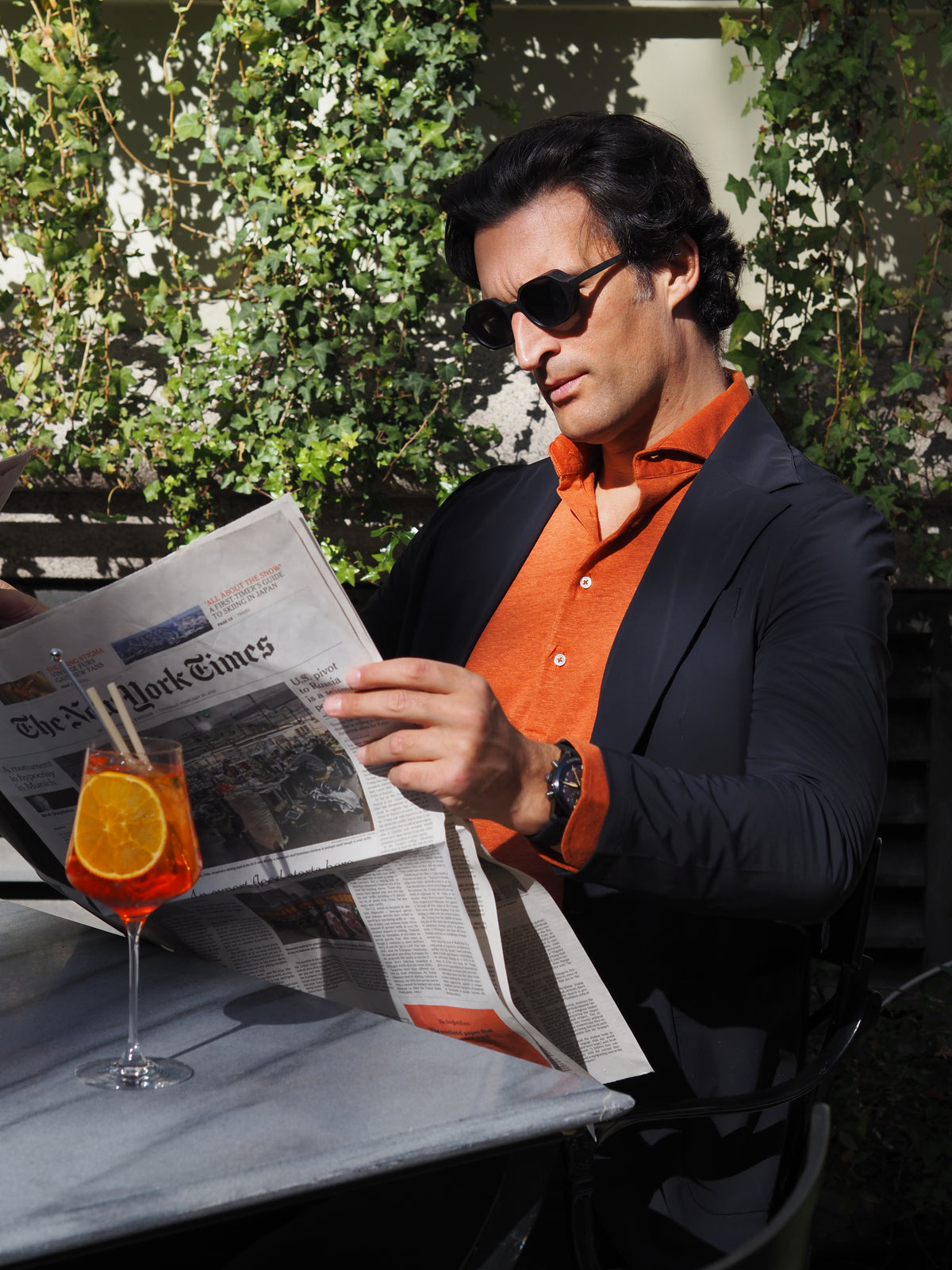 LINEN POLO ORANGE