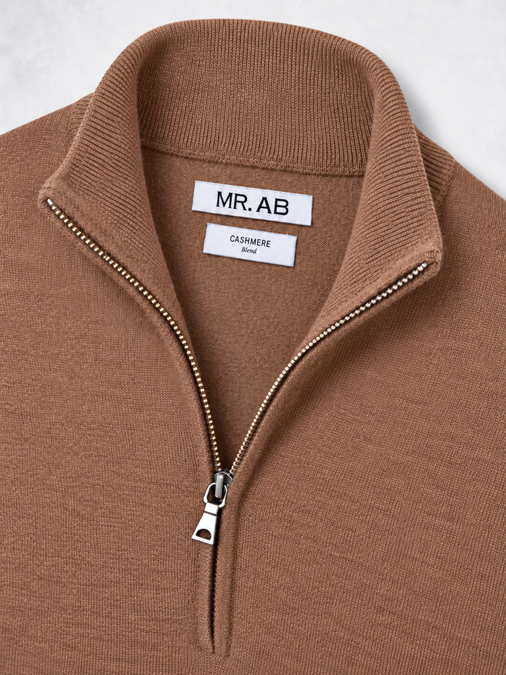 ZIPPER CASHMERE CAMEL