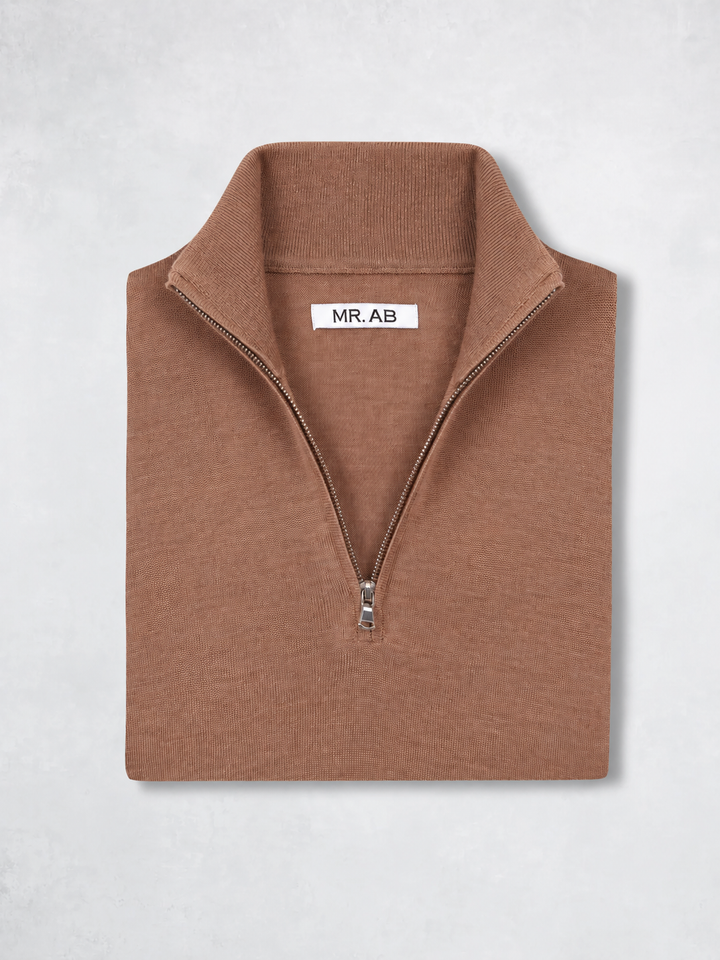 ZIPPER CASHMERE CAMEL