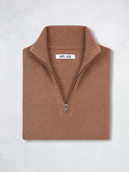 ZIPPER CASHMERE CAMEL