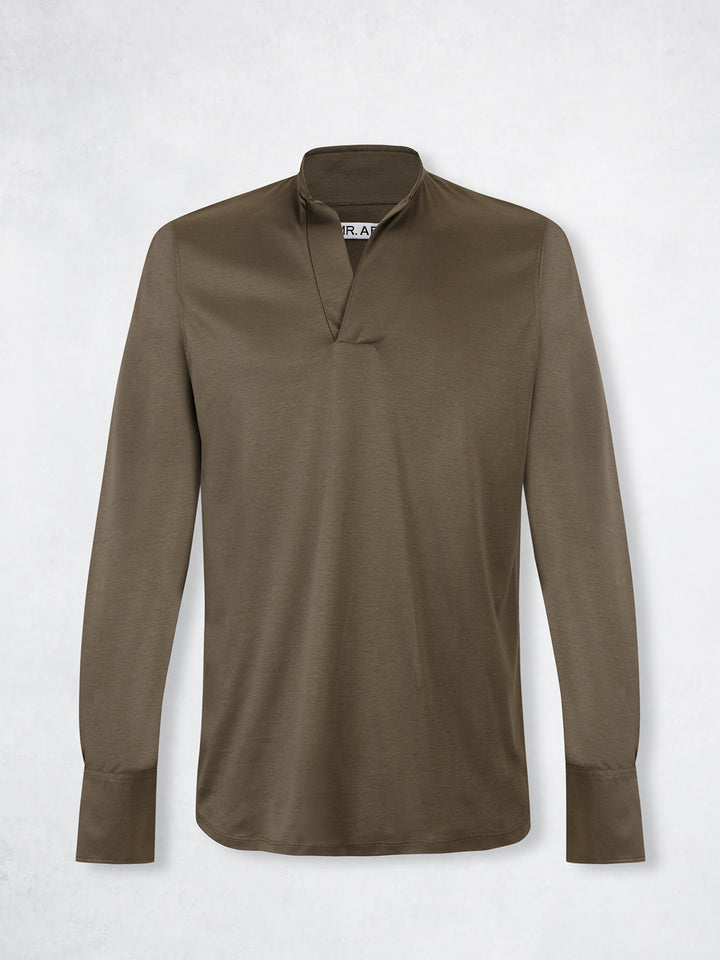 POLO MAO SILK LS KHAKI