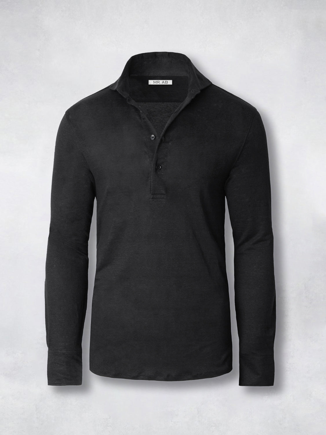 LINEN POLO BLACK