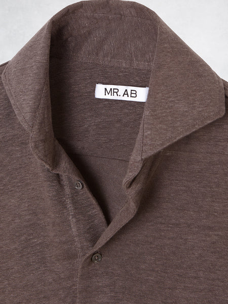 LINEN POLO BROWN