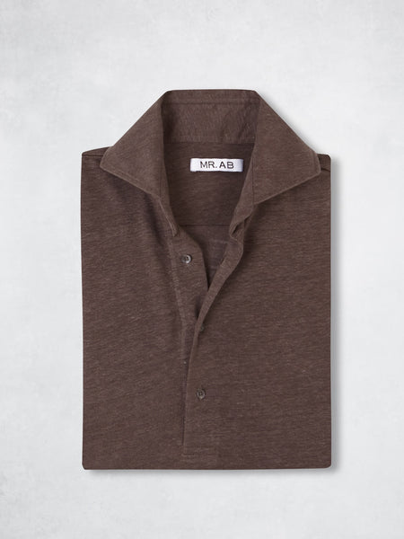 LINEN POLO BROWN