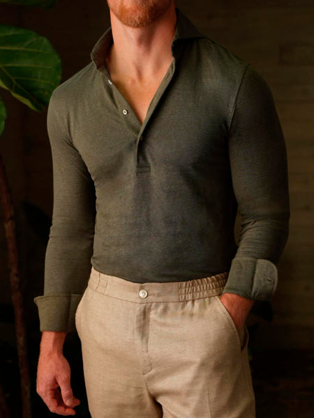 LINEN POLO KHAKI