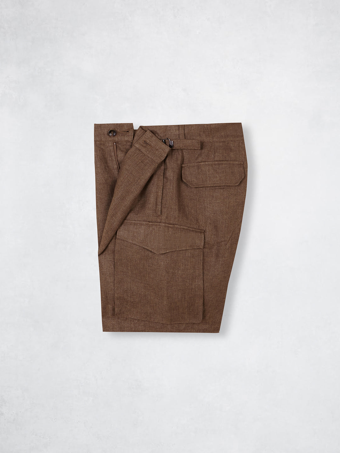 LINEN SHORTS BROWN