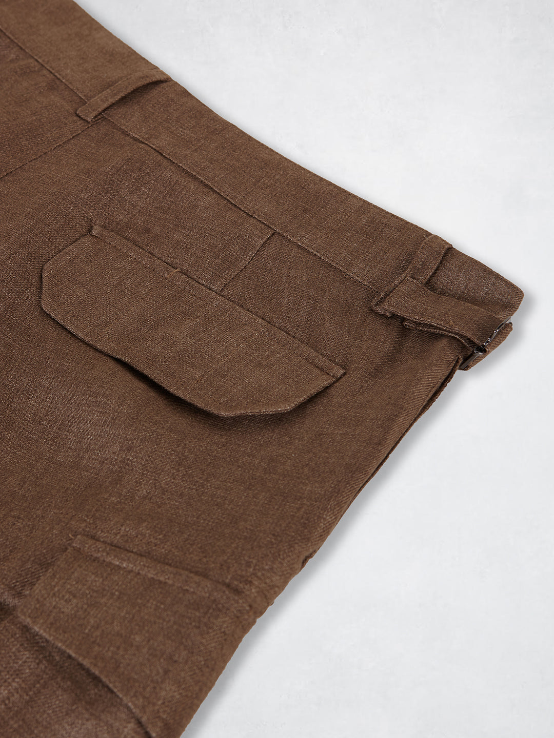LINEN SHORTS BROWN