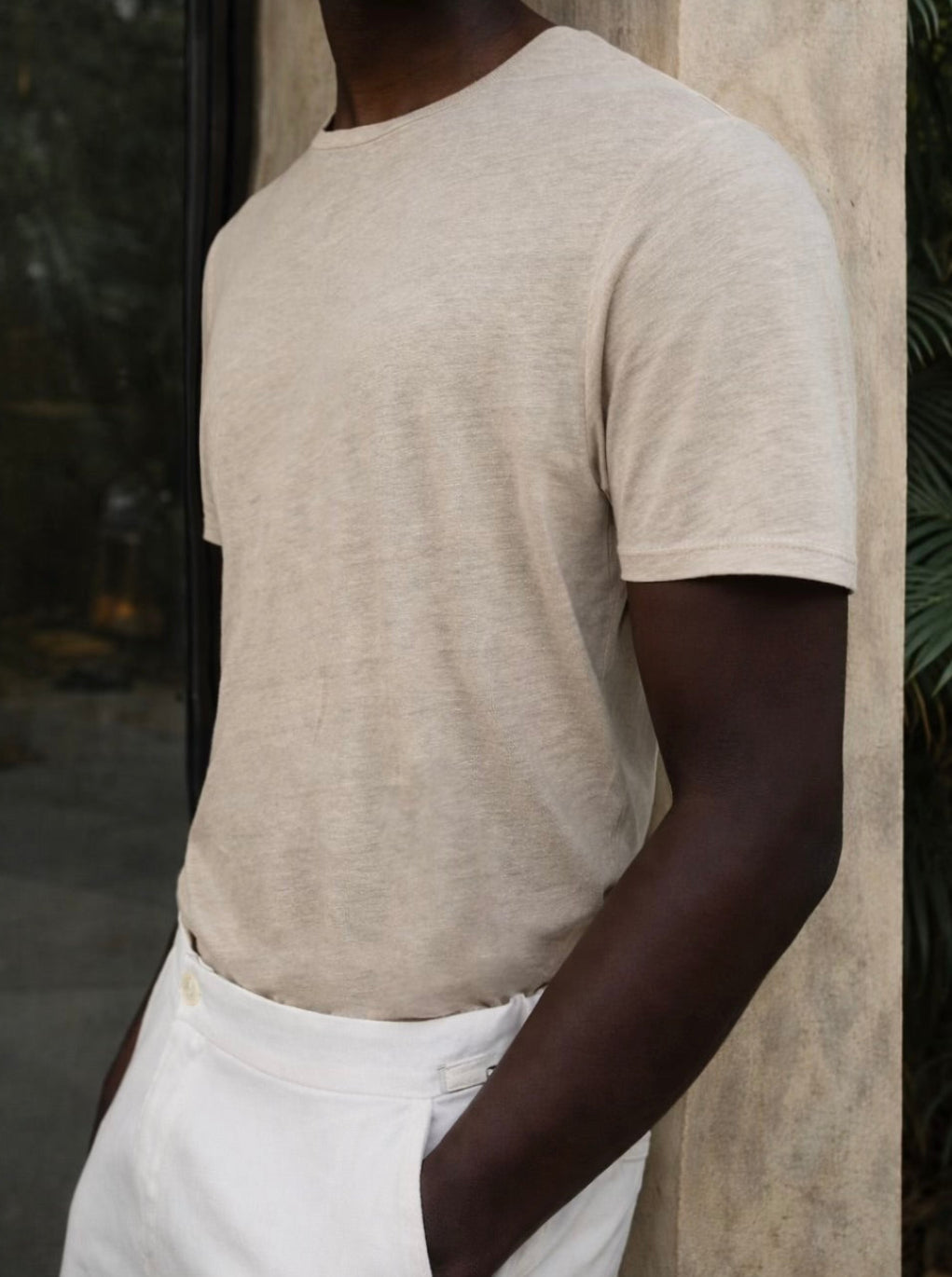 LINEN TEE SAND