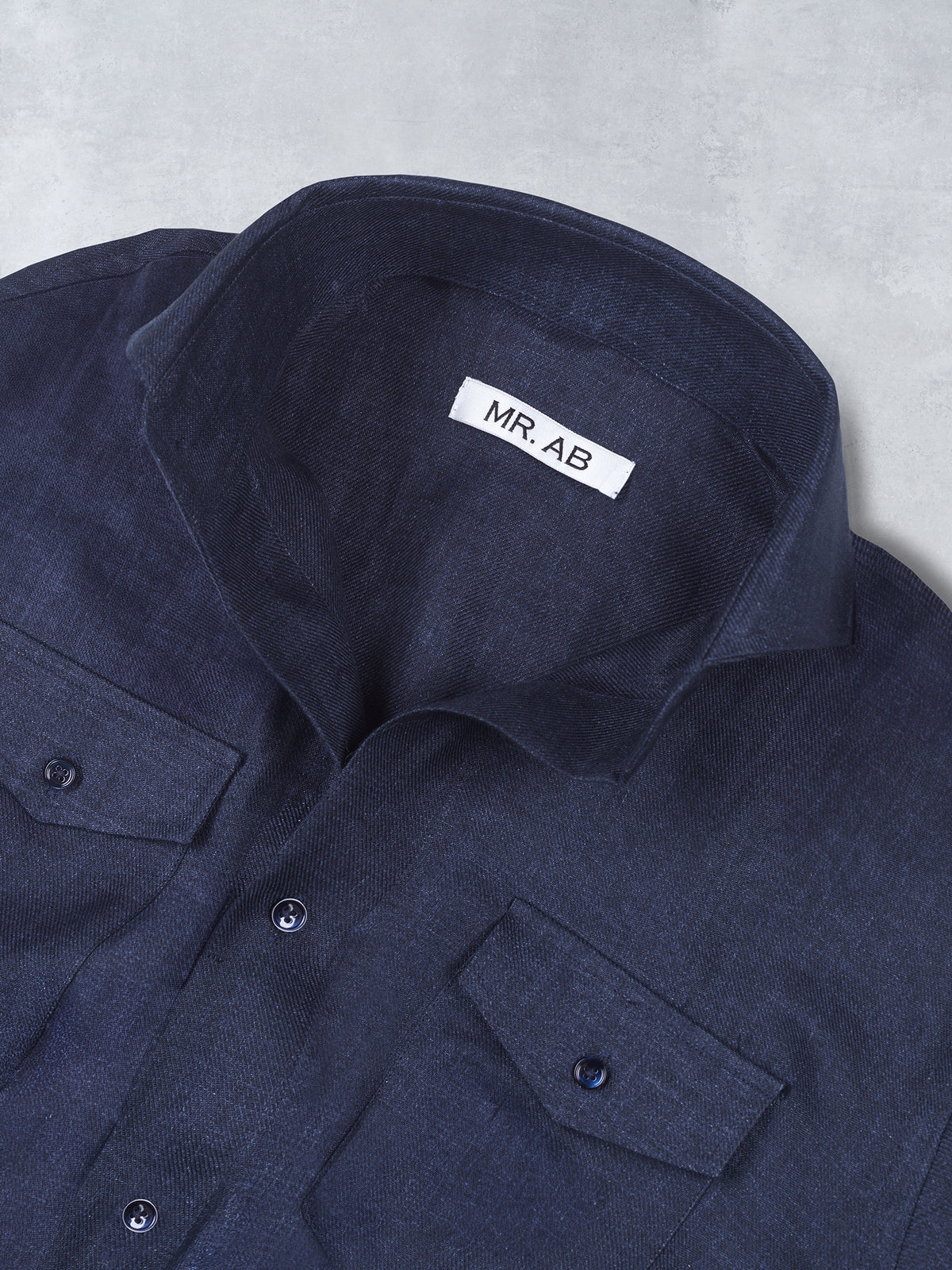 LINEN POCKET SHIRT NAVY