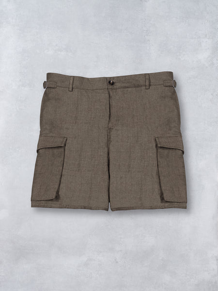 LINEN SHORTS TAUPE