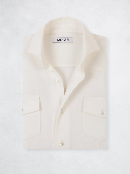 PIQUE CASHMERE SHIRT CRU
