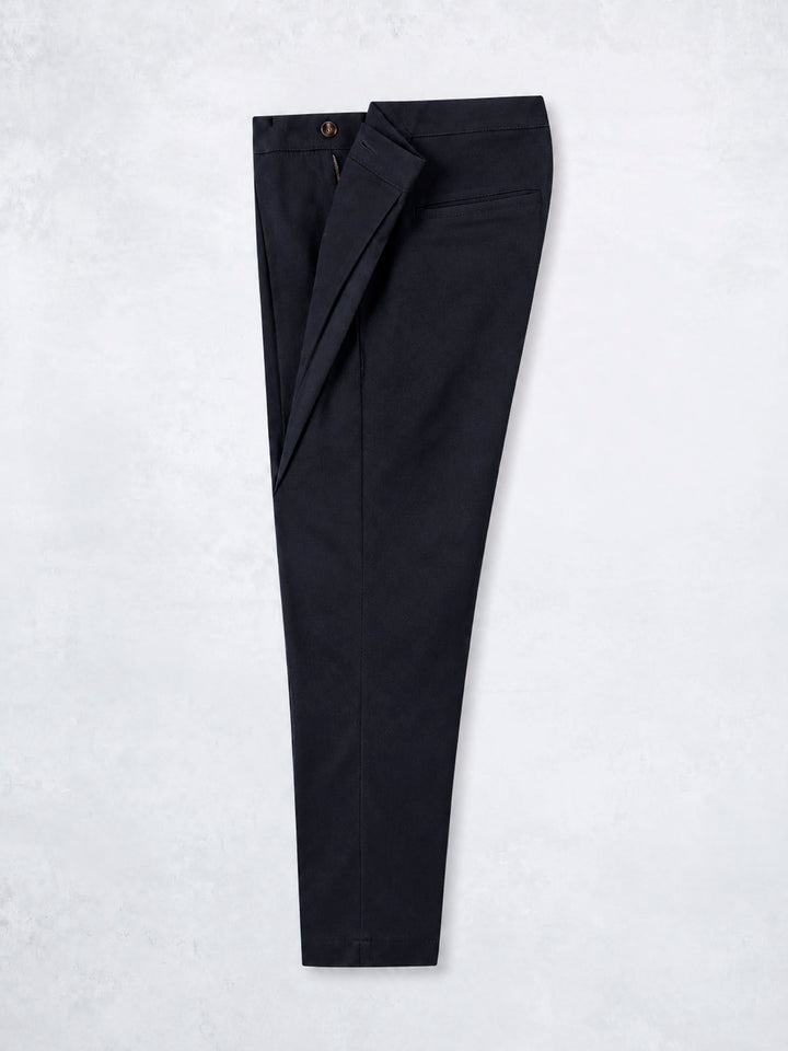 PLEATED CHINO PANT NAVY