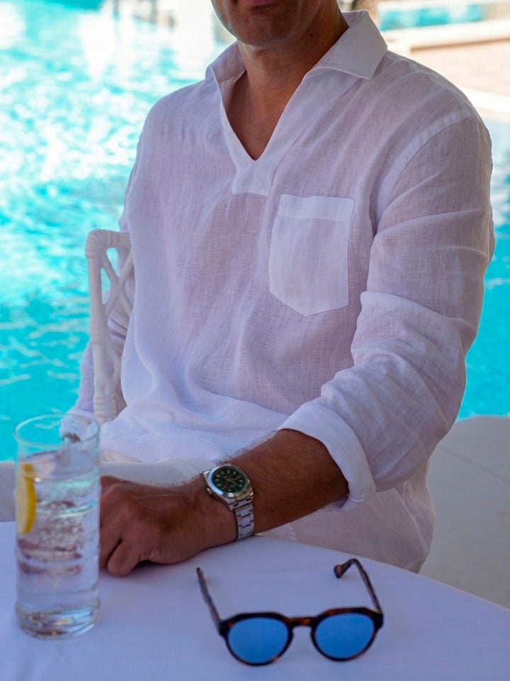 LINEN POLO SHIRT