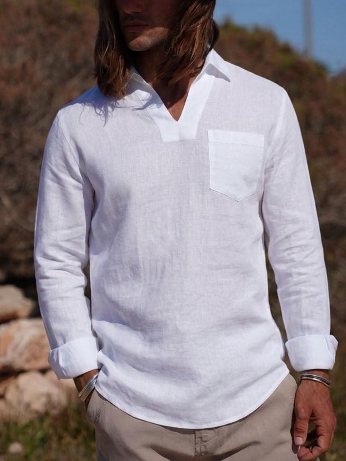 LINEN POLO SHIRT