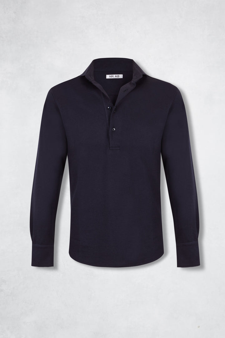 PIQUE CASHMERE POLO NAVY