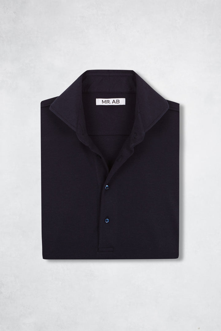 PIQUE CASHMERE POLO NAVY