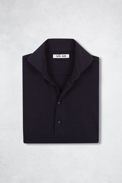 PIQUE CASHMERE POLO NAVY