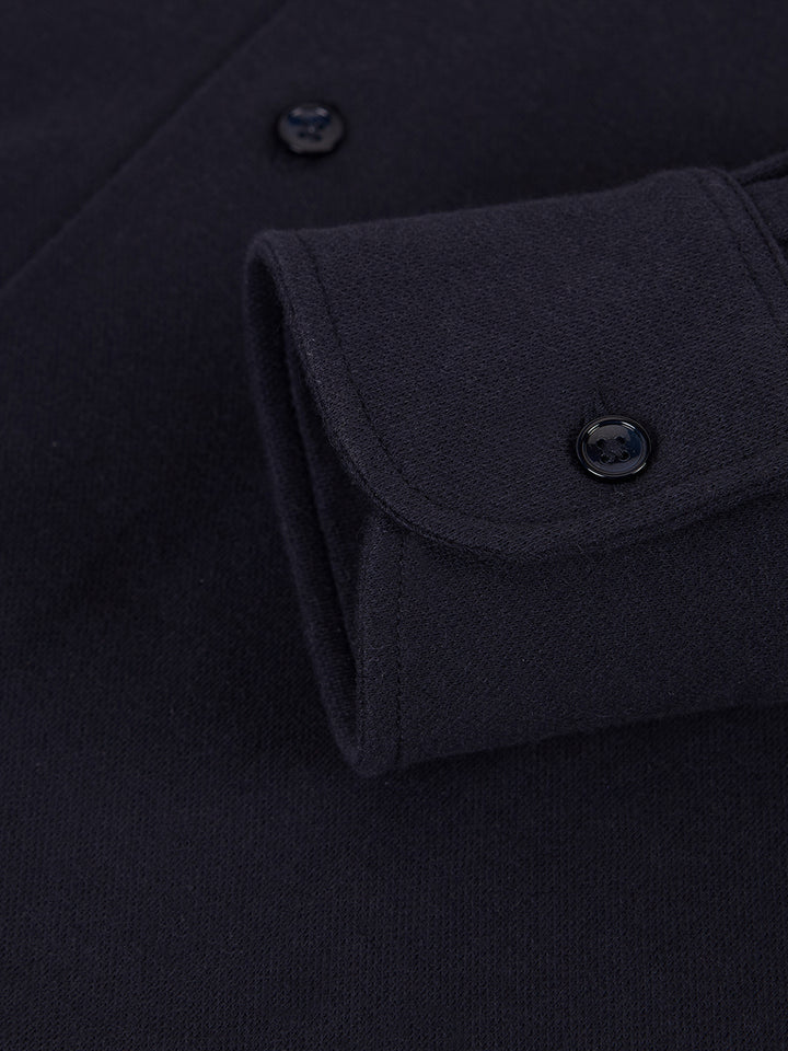 PIQUE CASHMERE SHIRT NAVY
