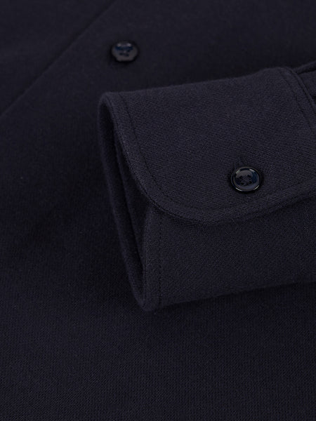 PIQUE CASHMERE SHIRT NAVY