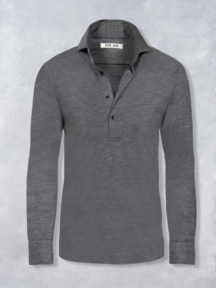 EXTRAFINE MERINO POLO GREY