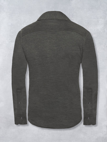 EXTRAFINE MERINO POLO DARK GREY