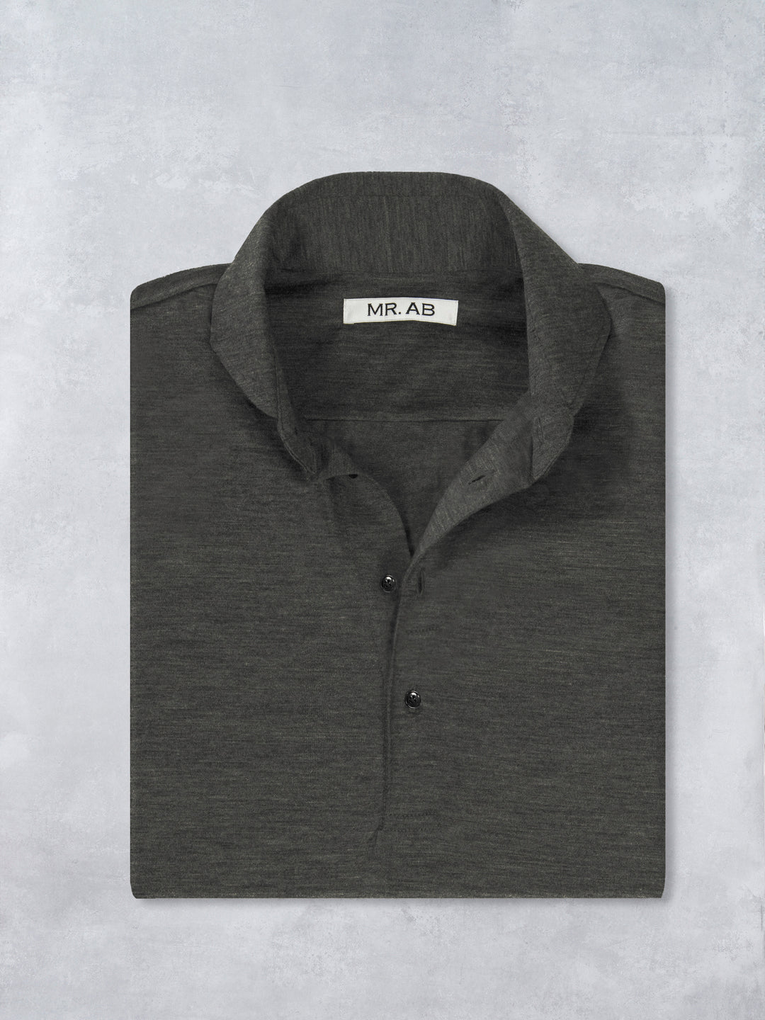 EXTRAFINE MERINO POLO DARK GREY