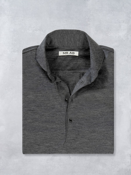 EXTRAFINE MERINO POLO GREY