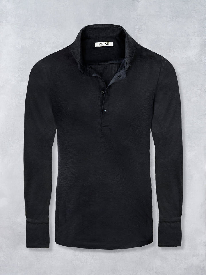 EXTRAFINE MERINO POLO NAVY