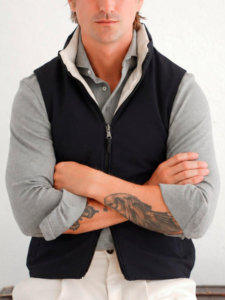 REVERSIBLE VEST NAVY/CRU