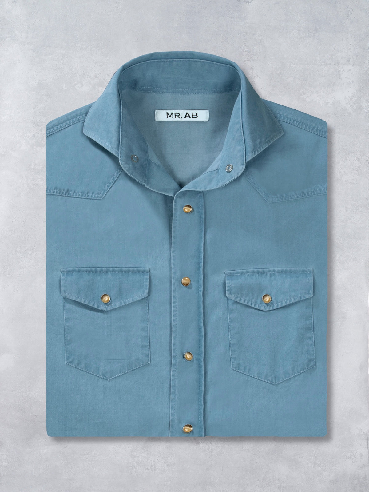 SNAP DENIM SHIRT BLUE