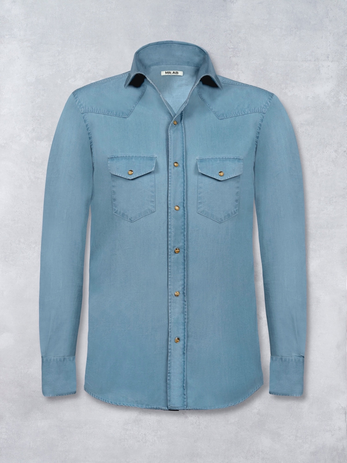SNAP DENIM SHIRT BLUE